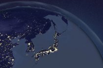 Japón visto desde el espacio - foto de stock