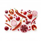 Fresh red produce on white background. — Stock Photo