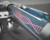 Faixa de DNA no tubo de ensaio, ilustração digital . — Fotografia de Stock