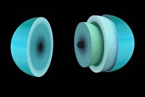 Schéma de l'intérieur théorique de la planète géante des glaces Uranus . — Photo de stock