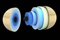 Diagrama del interior teórico del planeta gigante gaseoso Saturno - foto de stock
