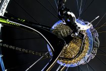 Close-up view of sports bicycle gears. — Stock Photo