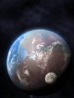 Illustration d'une planète extrasolaire orbitant autour d'une étoile fictive . — Photo de stock