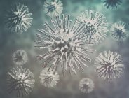 Цифровий ілюстрація фасонні вірусом клітини. — стокове фото
