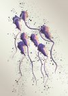 Digital artwork of human sperm on plain background. — Stock Photo