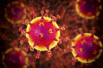 Близький Схід респіраторний синдром коронавірусу частинок, цифрова ілюстрація. — стокове фото