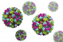 Кольорові норовірусом частинок, цифрова ілюстрація. — стокове фото