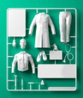 Modelo kit médico em fundo verde, ilustração digital . — Fotografia de Stock