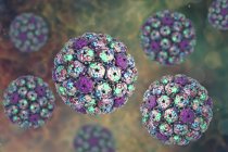 Ilustración digital de las cápsulas del virus del polioma BK
. - foto de stock