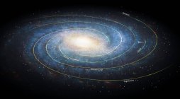 Ілюстрація галактиці Чумацький шлях, видно з космосу. — стокове фото