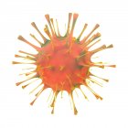 Red orthomyxovirus particle on white background, illustration. — Stock Photo