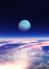 Планета и облака в космосе, цифровая иллюстрация . — стоковое фото