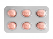 Ilustración 3D de píldoras similares al cerebro en blister . - foto de stock