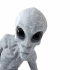 Illustration of gray humanoid alien on white background, close-up. — Stock Photo