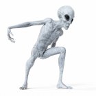 Ilustração de alienígena humanóide cinza no fundo branco
. — Fotografia de Stock