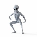 Illustration of gray humanoid alien on white background. — Stock Photo