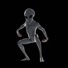 Illustration eines grauen humanoiden Aliens auf schwarzem Hintergrund. — Stockfoto