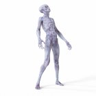 Ilustração de alienígena humanóide realista em fundo branco . — Fotografia de Stock