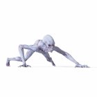 Ілюстрація реалістичного гуманоїдного інопланетянина, що ходить на білому тлі . — стокове фото
