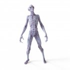 Ilustração de alienígena humanóide realista em fundo branco . — Fotografia de Stock