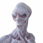 Illustration of realistic humanoid alien on white background, close-up. — Stock Photo