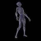 Illustration of realistic humanoid alien on black background. — Stock Photo