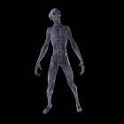 Illustrazione di realistico umanoide alieno su sfondo nero . — Foto stock