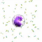 Иллюстрация лейкоцитов в окружении антител на белом фоне . — стоковое фото
