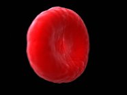 Darstellung einzelner menschlicher Blutkörperchen auf schwarzem Hintergrund. — Stockfoto