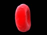 Darstellung einzelner menschlicher Blutkörperchen auf schwarzem Hintergrund. — Stockfoto