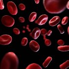 Ilustración de células sanguíneas humanas sobre fondo negro . - foto de stock