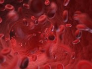 Ilustração das células sanguíneas humanas que fluem
. — Fotografia de Stock