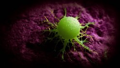Цветная цифровая иллюстрация зеленых раковых клеток . — стоковое фото