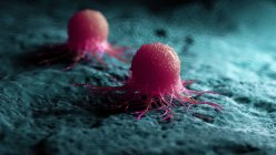 Ilustración digital coloreada de células cancerosas . - foto de stock