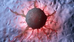 Цифровой рисунок светящихся красных раковых клеток человека
. — стоковое фото