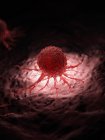 Ілюстрація того, червоні освітленій ракова клітина. — стокове фото