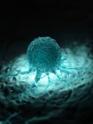 Ілюстрація синім підсвічуванням ракова клітина. — стокове фото