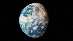 Illustration des Erdplaneten Globus aus dem dunklen Raum. — Stockfoto