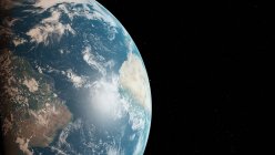 Illustration of Earth planet globe from dark space. — Stock Photo