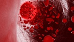 Ілюстрація клітин крові людини, що тече . — стокове фото