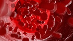 Illustration de cellules sanguines humaines qui coulent . — Photo de stock