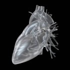 Иллюстрация стеклянного сердца на черном фоне . — стоковое фото