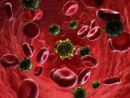 Ілюстрація ВІЛ Вірус частинок у крові людини. — стокове фото
