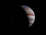 Ilustración del hermoso planeta Júpiter en el espacio oscuro
. - foto de stock