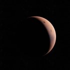 Ілюстрація планету Марс в тінь на чорному тлі. — стокове фото