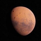 Illustrazione del pianeta Marte in ombra su sfondo nero
. — Foto stock