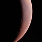 Illustrazione del pianeta Marte in ombra su sfondo nero
. — Foto stock