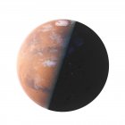 Illustrazione del pianeta Marte in ombra su sfondo bianco . — Foto stock
