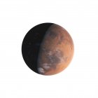 Ilustração do planeta Marte na sombra sobre fundo branco . — Fotografia de Stock