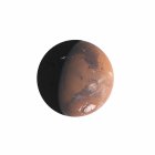 Illustration of Mars planet in shadow on white background. — Stock Photo